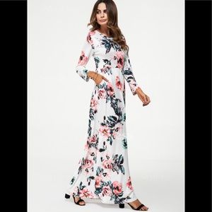 Floral Long Sleeve Maxi Dress